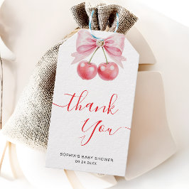 Tack för Sweet Cherry Baby Shower Presentetikett