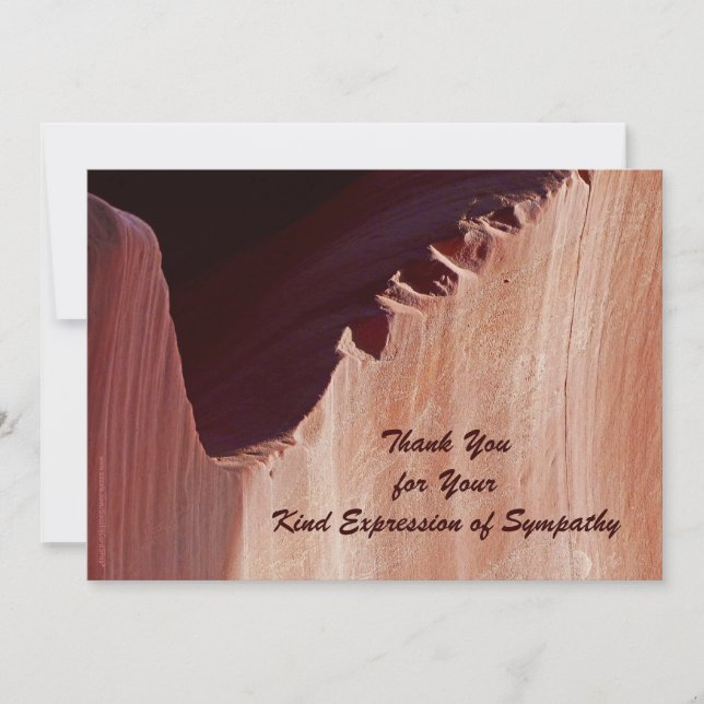 Tack för Sympathy Abstrakt Canyon Note Card Kort (Framsida)