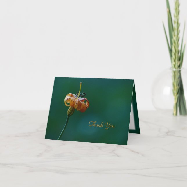 Tack for Sympathy Note Card, Gult Lily Kort (Framsida)