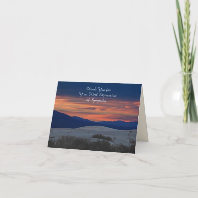 Tack för Sympathy Sunset Sand Dunes Note Card Kort (Framsida)