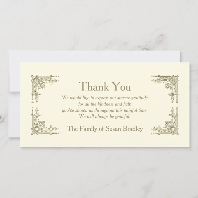 Tack för sympati för art décostil 1 (Framsida)