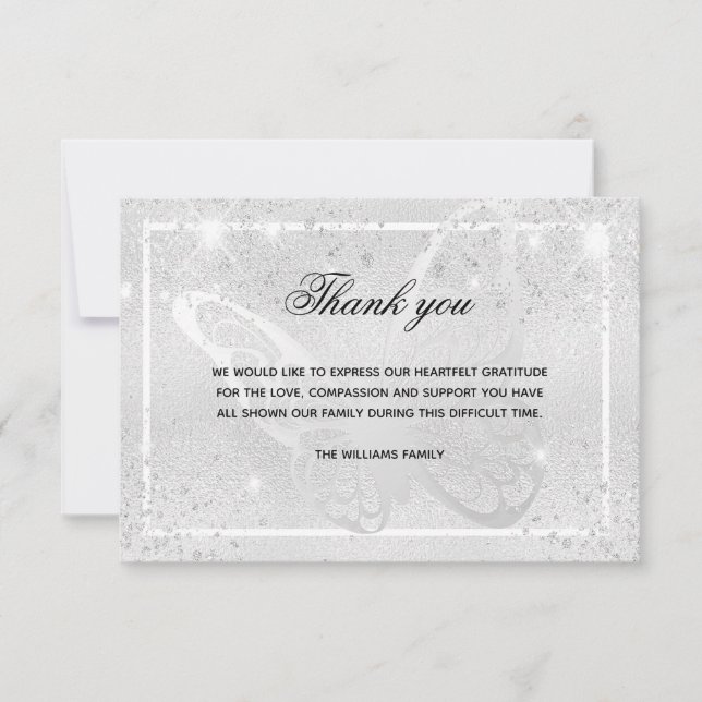 Tack för sympatibild med silverfjäril (Framsida)