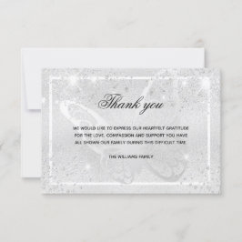 Tack för sympatibild med silverfjäril kort