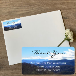 Tack för sympatimärkning adressetikett