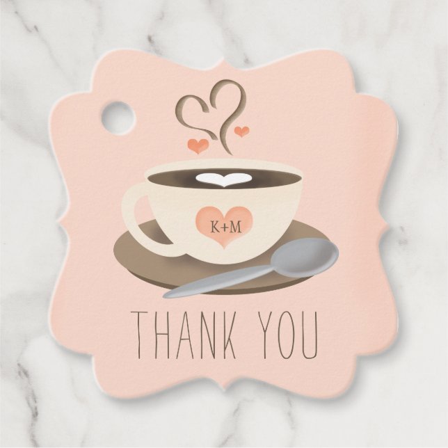 Tack för Tacken Latte Coffee Möhippa Gåvor Etiketter (Framsida)