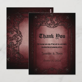 Tack för tackkortet elegant Gothic bröllop Vykort