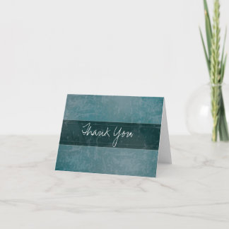 Tack för tackkortet för Trendig Grunge Marble Teal Kort