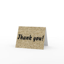 Tack för tackkortet Guld Glitter