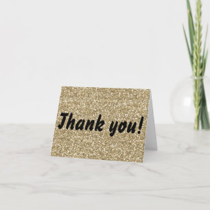 Tack för tackkortet Guld Glitter Kort