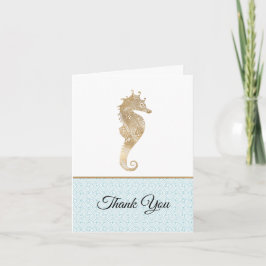 Tack för tackkortet Guld Seahorse Bröllop Kort
