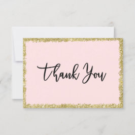 Tack för tackkortet rosa och Guld Glitter