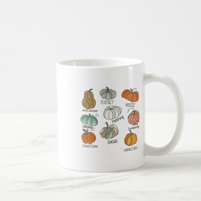 Tack för tal Therapy Squad Pumpkin Fall Halloween Kaffemugg (Höger)