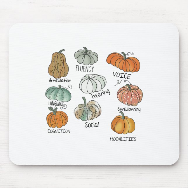 Tack för tal Therapy Squad Pumpkin Fall Halloween Musmatta (Framsidan)