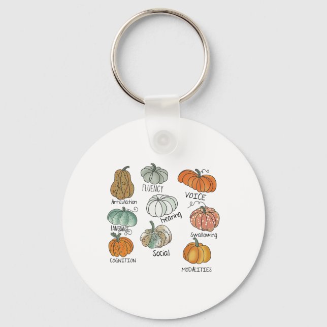 Tack för tal Therapy Squad Pumpkin Fall Halloween Nyckelring (Framsida)