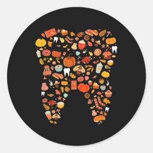 Tack för Tandteeth Lycklig, Fall Y'all Dental Dent Runt Klistermärke