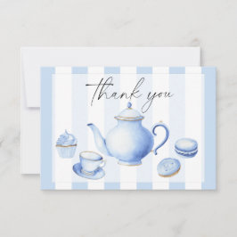 Tack för Tea Party Flowers babydusch Kort