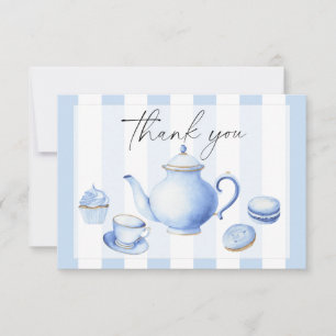 Tack för Tea Party Flowers babydusch Kort