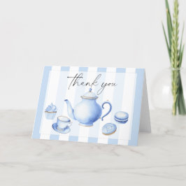 Tack för Tea Party Flowers babydusch Kort