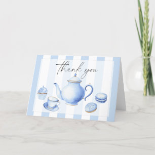Tack för Tea Party Flowers babydusch Kort