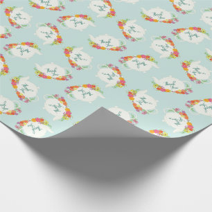 Tack för Tekannan Tea Party Baby Shower Presentpapper