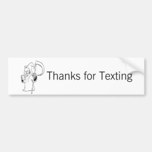 "Tack för Texting" - bjöd folket makin beslut Bildekal