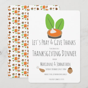 Tack för thanksgiving Låt oss Pray och Ge Inbjudningar