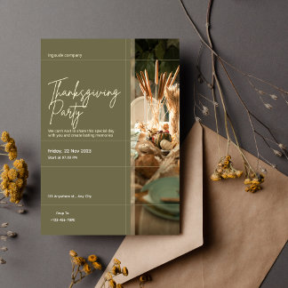 Tack för thanksgiving Middag Låt oss Ge Inbjudningar