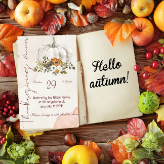 Tack för thanksgiving Middag Låt oss Ge Inbjudningar