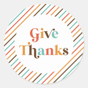 Tack för thanksgiving Retro Ge Runt Klistermärke