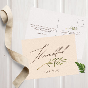 Tack för Thanksgivingen Calligraphy & Lövs Helg Vykort
