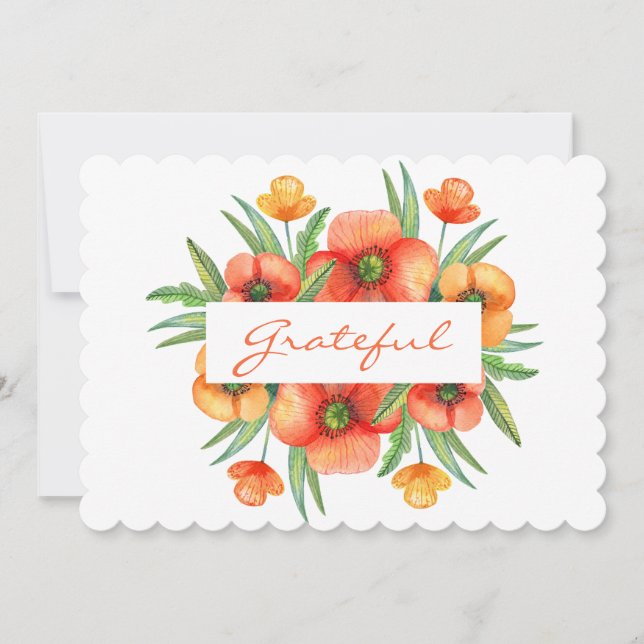 Tack för Thanksgivingen Flat Scalloped Card för Bl Julkort (Framsida)
