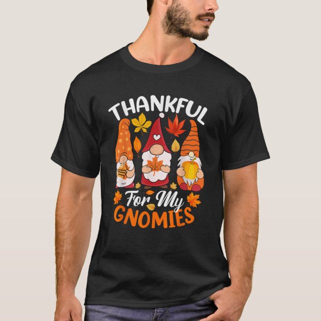 Tack för Thanksgivingen Gnomies Fall T Shirt (Framsida)