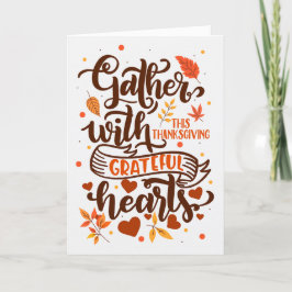 Tack för Thanksgivingen Hösten Löv Typograpy Helgkort
