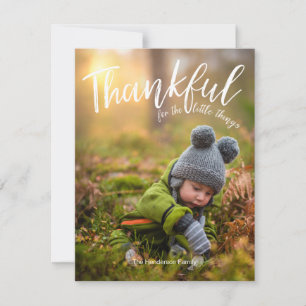 Tack för Thanksgivingen Little Sak Photo Julkort