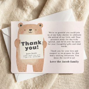 Tack för tillkännagivande om rosa Bear Baby