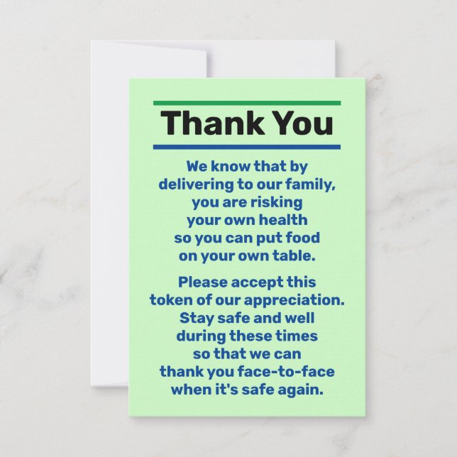 Tack för Tip Delivery Driver Person (Framsida)