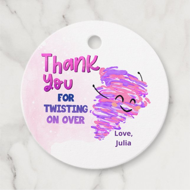 Tack för tornadot gåvor etiketter (Framsida)