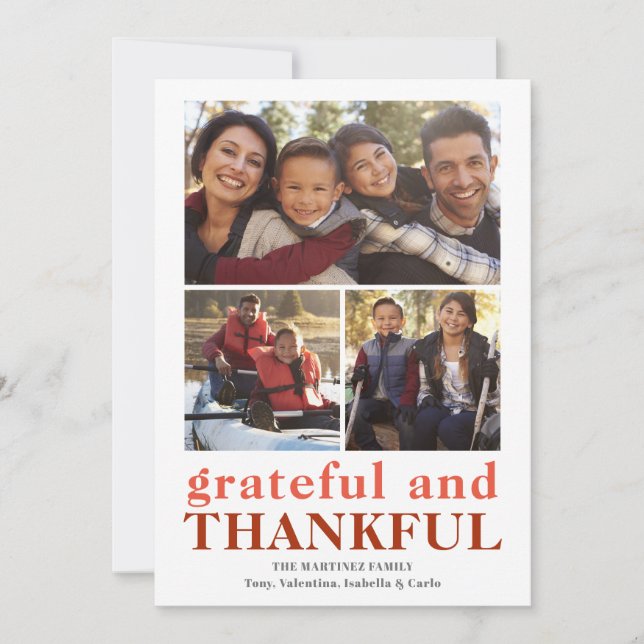 Tack för tre fotopatkort för Thanksgiving (Framsida)