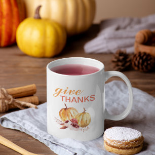 Tack för Trendig Orange och Röda Ge och Pumpkin Kaffemugg