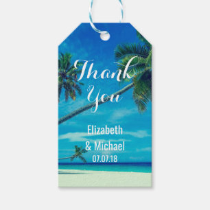 Tack för Tropical Beach Wedding i Västindien Presentetikett