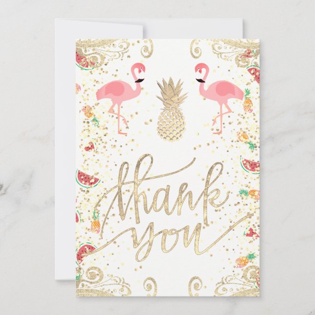 Tack för tropisk dekoration inbjudningar (Framsida)