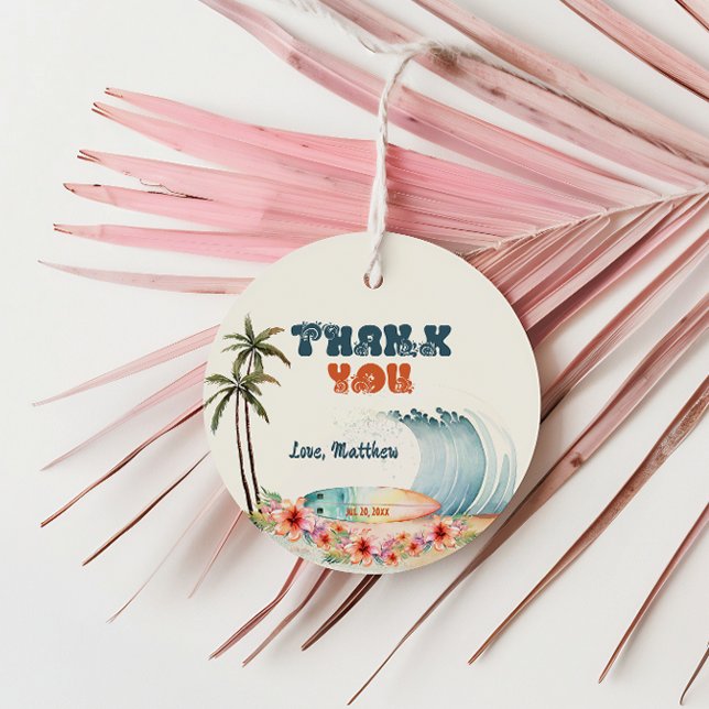 Tack för tropisk Surfa för persikor Gåvor Etiketter (Skapare uppladdad)