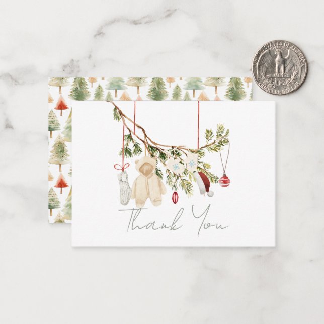 Tack för tvätt av barnkläder baby shower anteckningskort (Fram/Back In Situ)