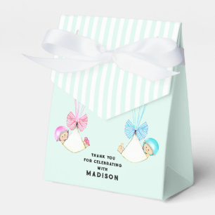 Tack för tvillingarnas baby shower presentaskar