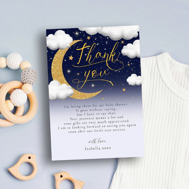 Tack för Twinkle Little Star Baby Shower Kort (Skapare uppladdad)