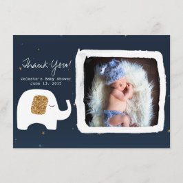 Tack för Twinkle Little Star Photo Baby Shower Anteckningskort
