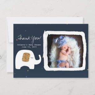 Tack för Twinkle Little Star Photo Baby Shower Anteckningskort