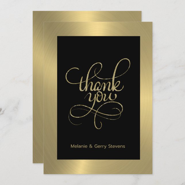 Tack för typografin, guld mot svart bakgrund (Fram/baksida)