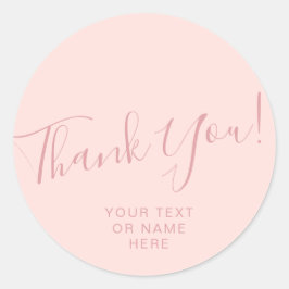 Tack för typografin, minimalistisk  rosa klassisk runt klistermärke