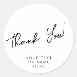 Tack för typografin, svartvit cl-skiva runt klistermärke